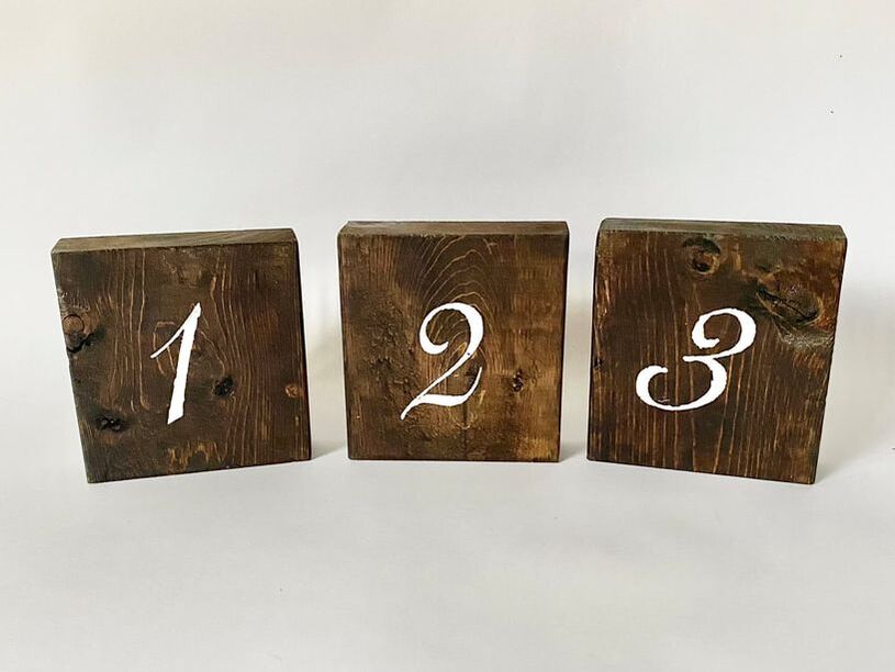 Table Numbers Without A Hitch Event Decor, Wooden Block Table Numbers
